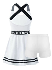 Kids Girls Golf Tennis Dress with Shorts Set