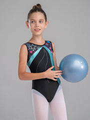 Kids Girls Athletic Gymnastics Leotard Bodysuit
