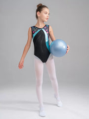 Kids Girls Athletic Gymnastics Leotard Bodysuit