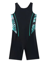Girls One Piece Racer Back Boyleg Swminwear Athletic Swimsuits