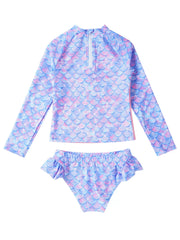 Girls Two Pieces Tankini Swimwear Long Sleeve UPF 50+ Bathing Suits