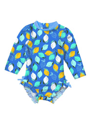 Infant Baby Girls Long Sleeve Rash Guard Swimsuits One Piece Swimwear