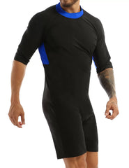 Mens One-Piece Shorty Wetsuit Water Sports Swimwear Bathing Suits