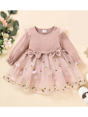 Baby Girl Dress Long Sleeve Tutu Dress Infant Girl Tulle Dress
