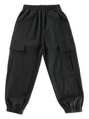 Kids Boys Casual Cargo Pants Elastic Waist Jogger Pants Trousers